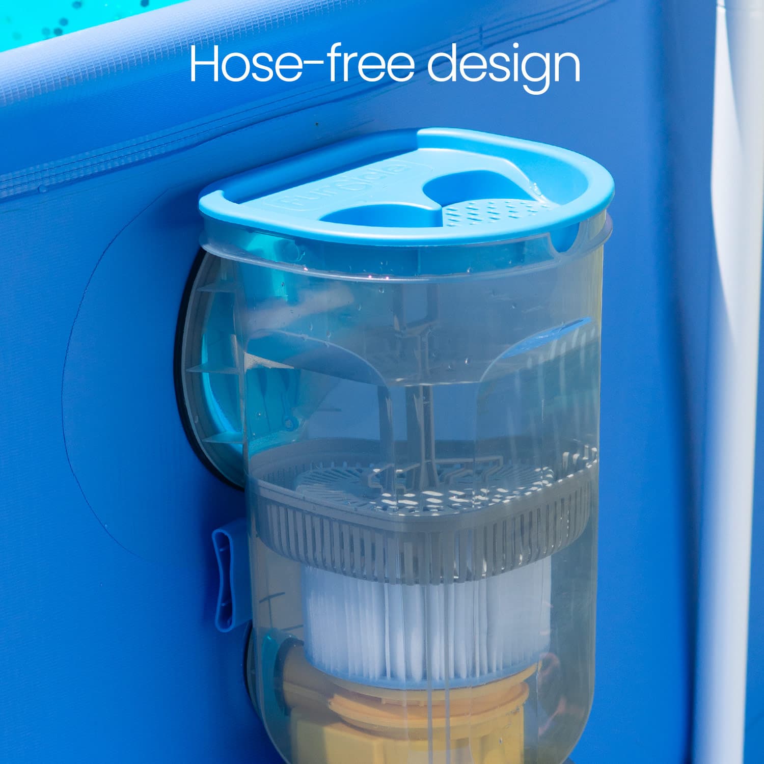 hose-free design blue pool pump