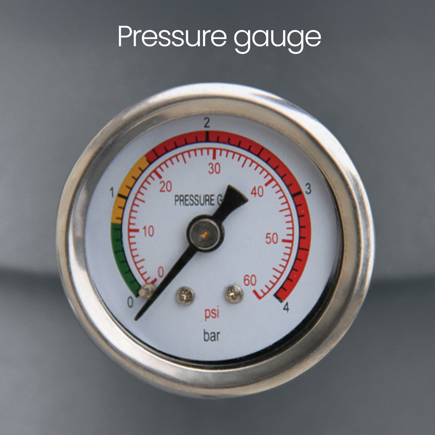 Pressure gauge with a clear background