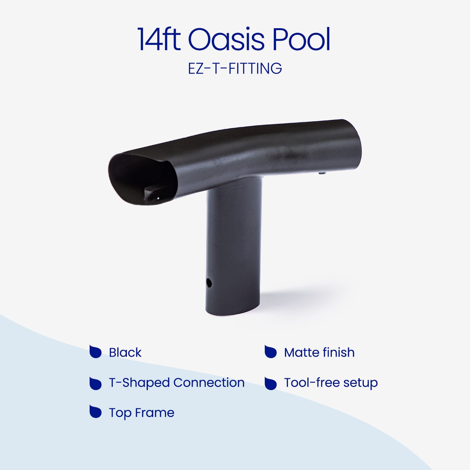 Black EZ-T-Fitting for 14ft Oasis Pool on a white background