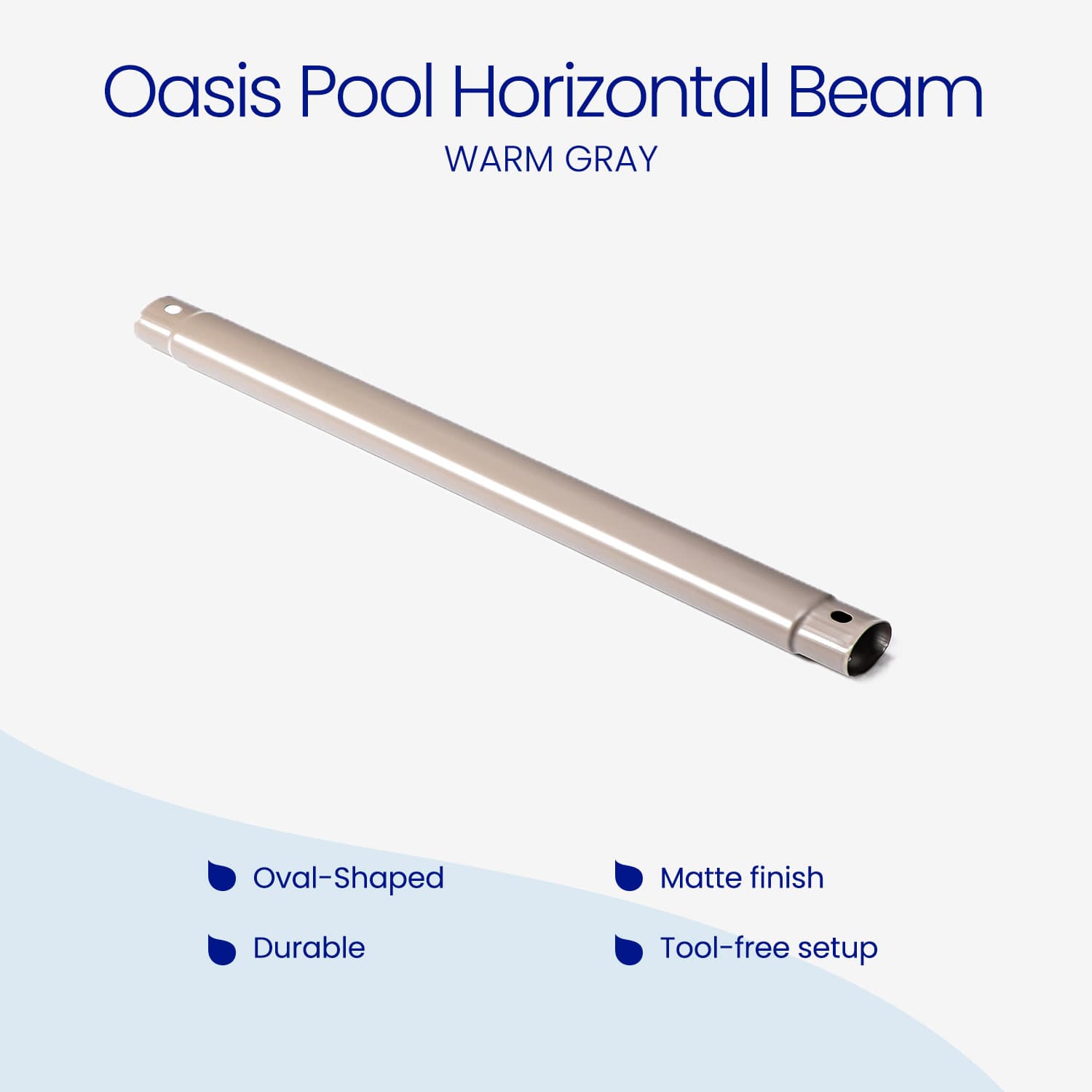 Oasis Pool Horizontal Beam in warm gray on a light blue background