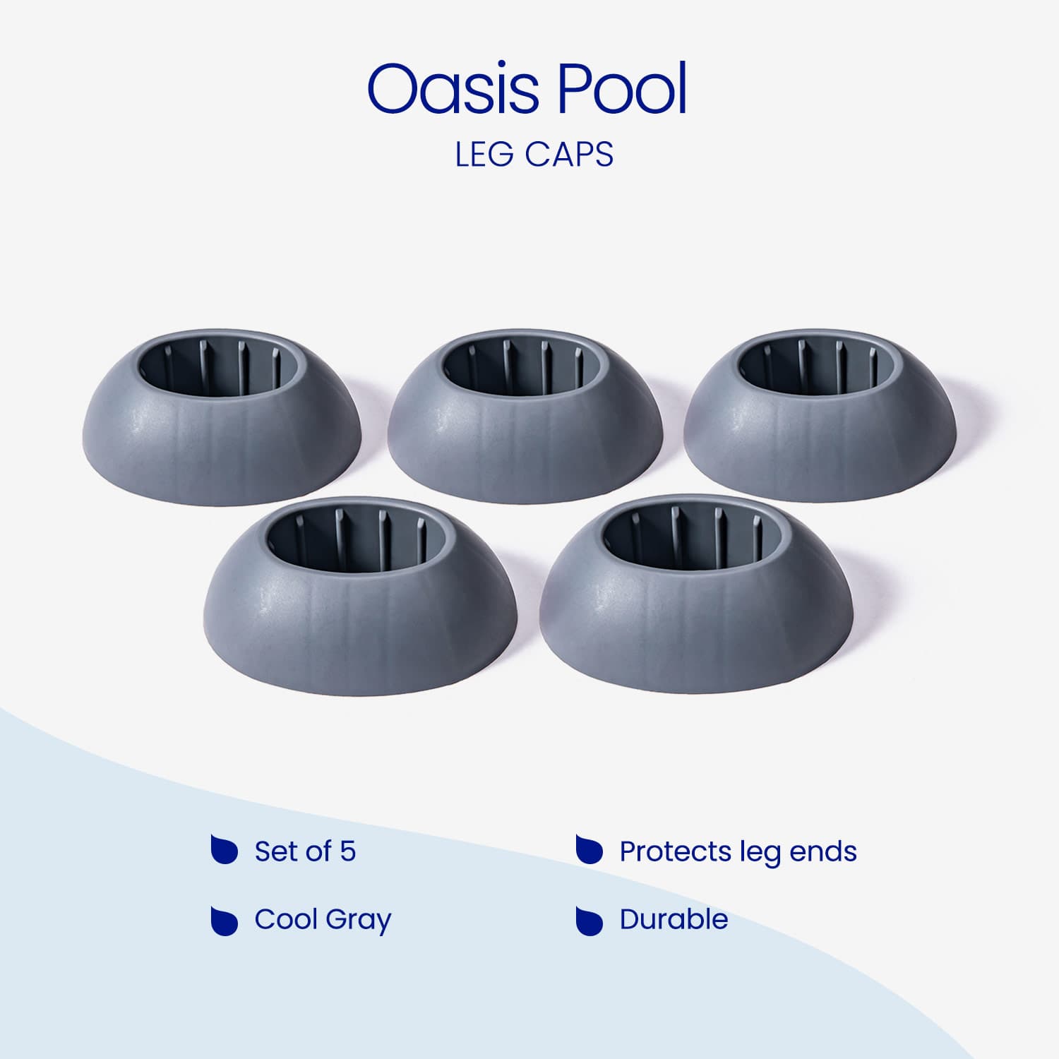 pool leg caps set of 5 on white background