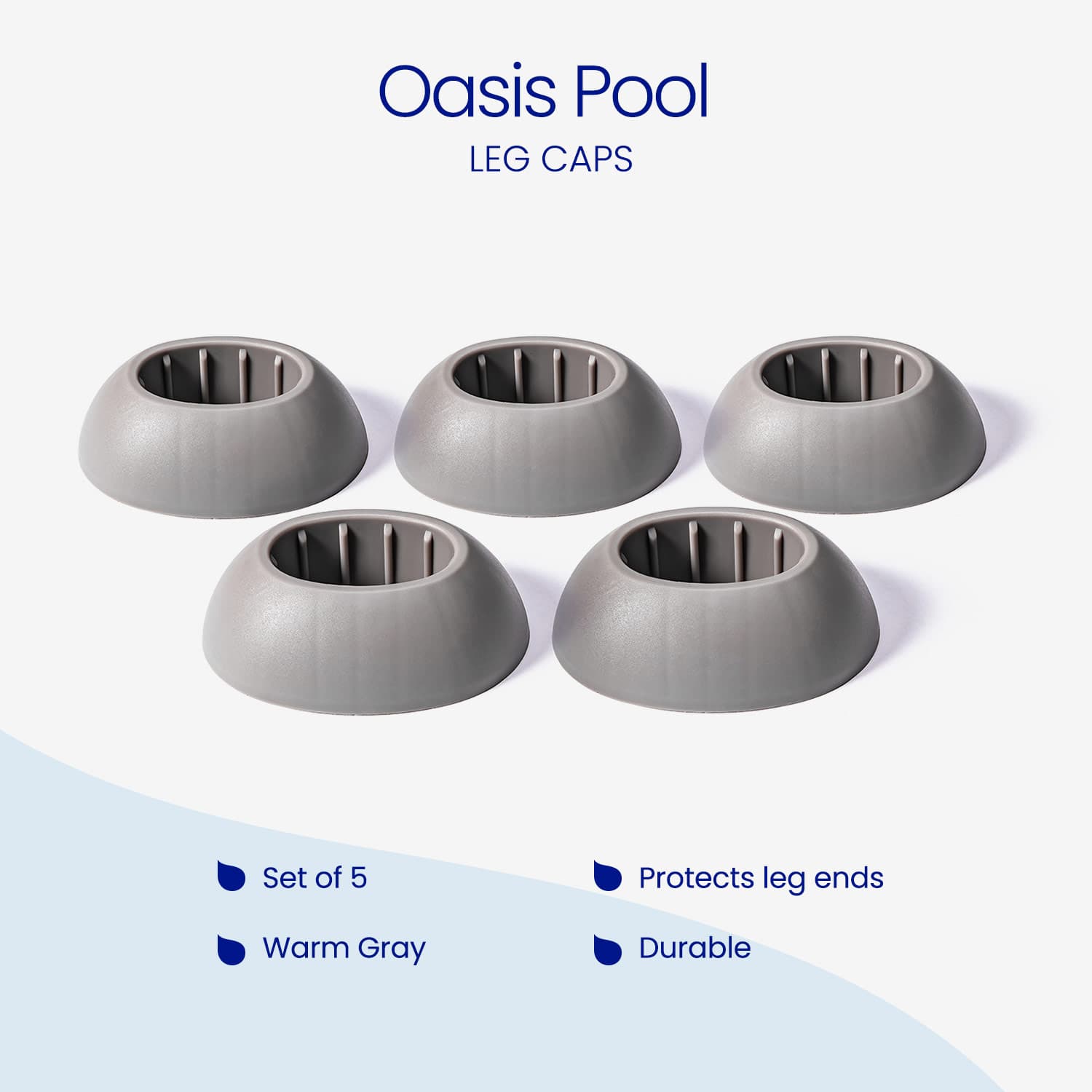 pool leg caps set of 5 on white background