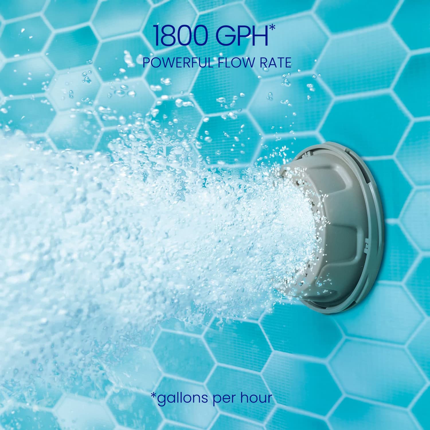 1800 GPH powerful flow rate
