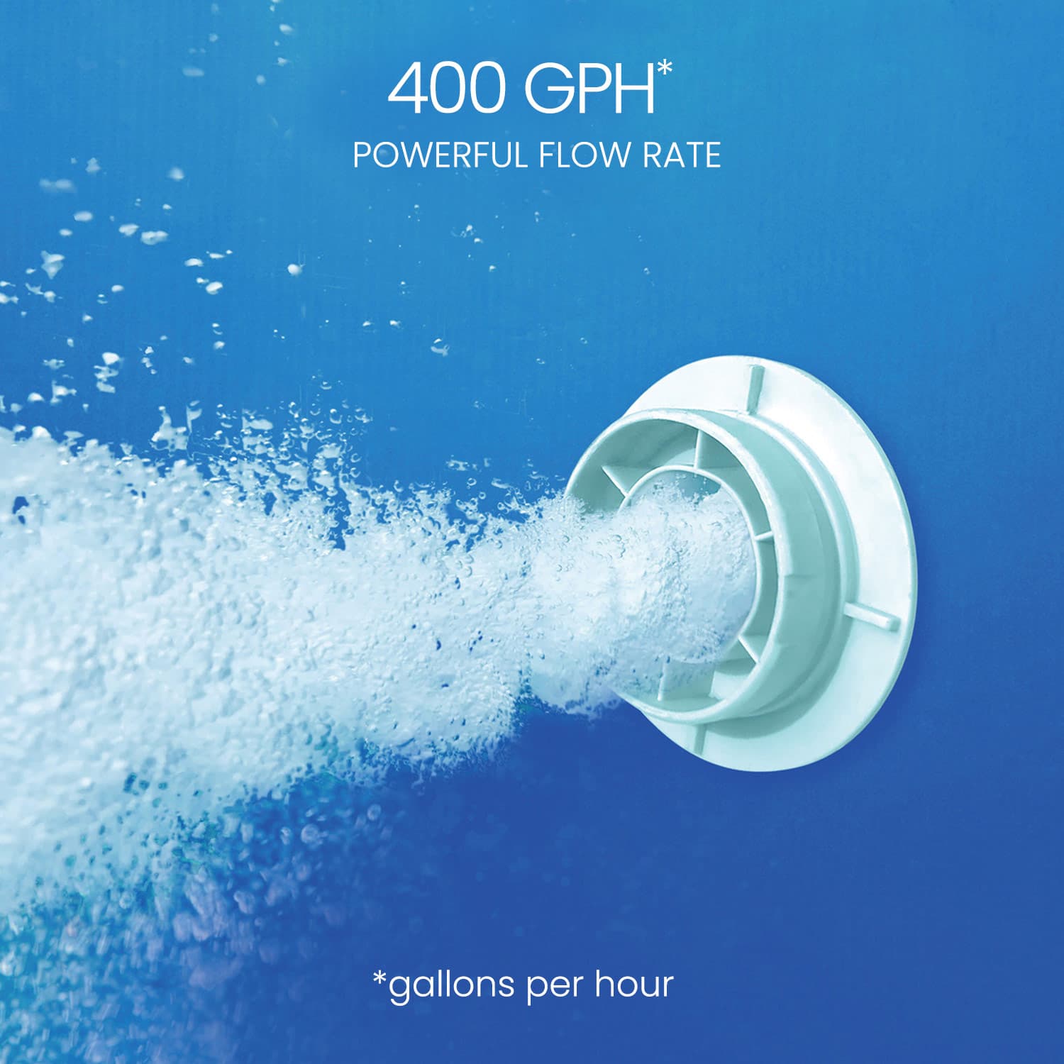 400 GPH powerful flow rate
