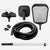 Pool cleaning tools including a vacuum hose, leaf skimmer, and cleaning brush on a white background.